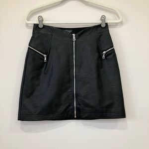 Topshop vegan leather moto skirt